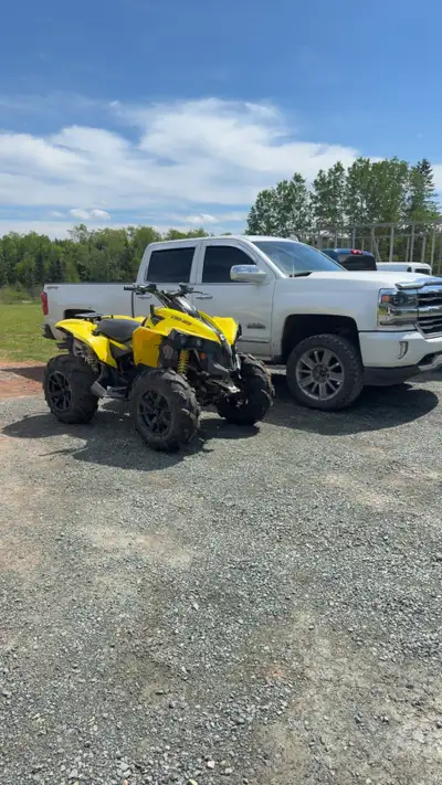 2019 can am renegade 850 Yoshi pipe Flashed Roxx 2inch risers Renthal bars Rough country back rack R...