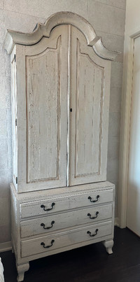 White Antique Armoire/Cabinet