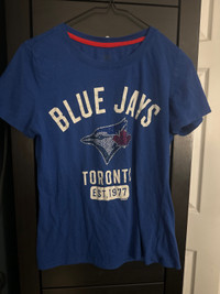 Small Women’s Blue Jays T shirt-Rhinestone Logo