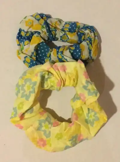 Scrunchies Hair Elastics Yellow Vintage Set For Sale - New, View more