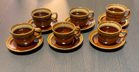 6 Small cappuccino cup and saucer set