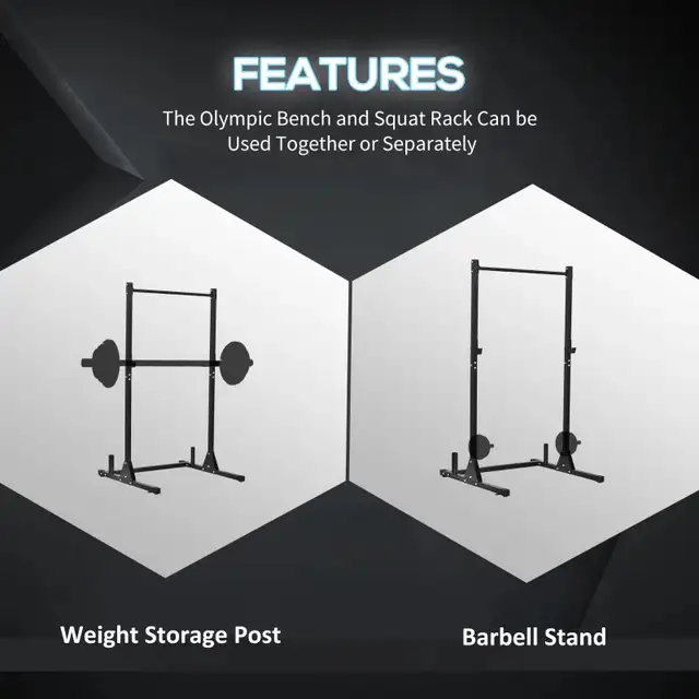 Soozier Adjustable Power Squat Rack Home Exercise Barbell Fitnes65729279763202122
