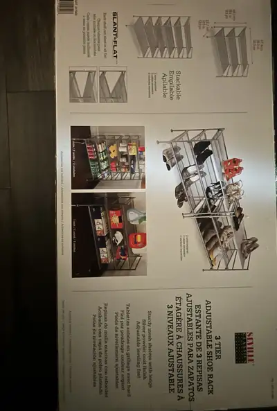 Seville Classics Mesh 3-Tier Adjustable Shoe Rack, View more