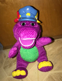 Vintage Silly Hats Barney Singing 11" Plush Toy Fisher Price