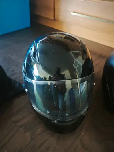 Selling 3 used motorcycle helmets. All are in good used condition with normal signs of wear from sto...
