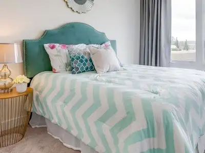 Green and white comforter set, View more