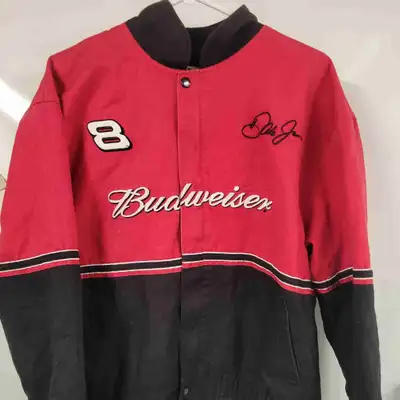 Get ready to rev up your wardrobe with this Dale Earnhardt Jr. #8 Budweiser Racing Jacket. Whether y...