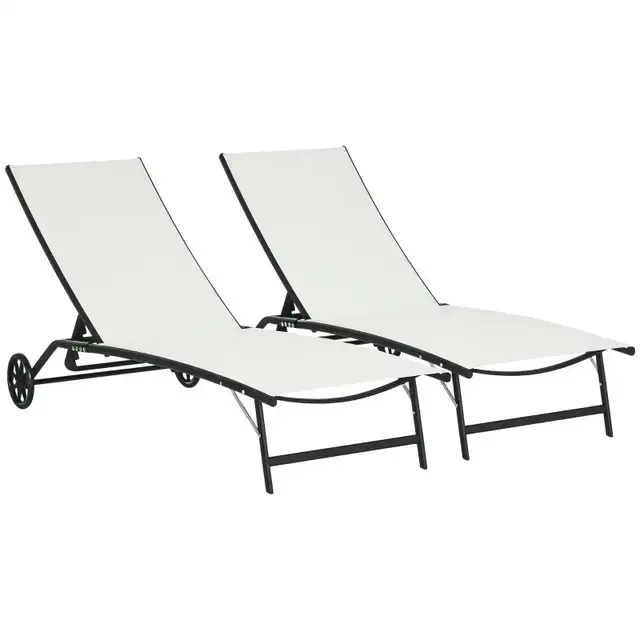 Lounge Chair with Wheels, 5-Level Adjustable Backrest for Garde in Patio & Garden Furniture in Markham / York Region - Image 10