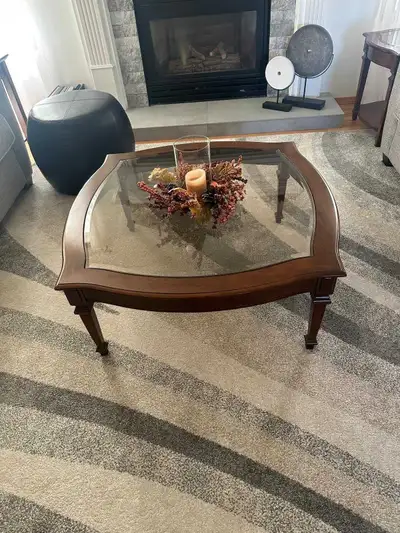 Set of 3 - Solid Cherry Wood Coffee Table, End Table, Sofa Table, View more