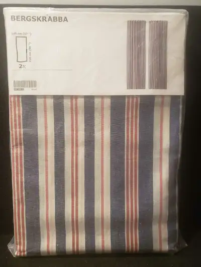 Add a touch of nautical charm to any room with these brand new Ikea BERGSKRABBA curtains! These curt...
