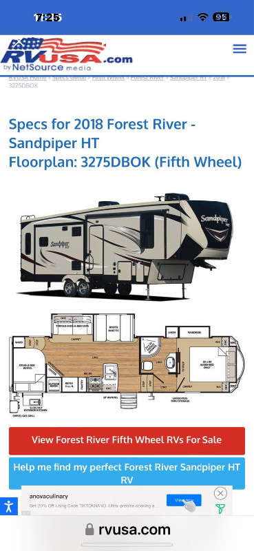 2018 Sandpiper in Travel Trailers & Campers in Bathurst