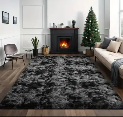 Soft, Fluffy Dark Gray Carpet That Adds a Romantic And Warm Touc, View more