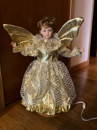 Angel porcelain moving wing hand and face usa 21” by 17” 