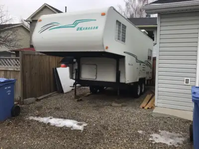Hello, I have a 1999 Okanagon 5th wheel for sale . It is a hard body and the axles have been flipped...