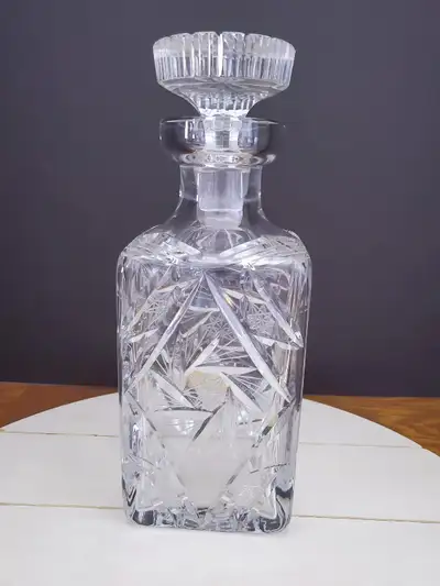 Lausitzer Glas Lead Crystal Pinwheel Decanter, View more