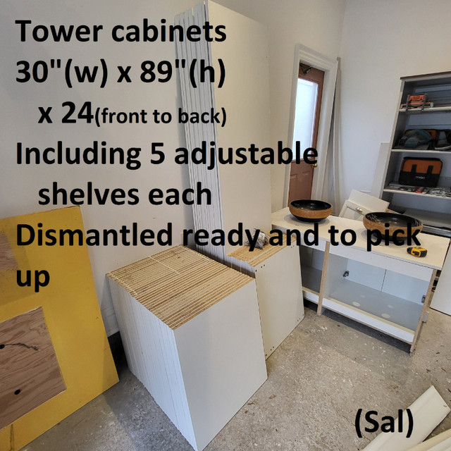 Tower Cabinet - White, Composite Wood, White, 30(w) x 89 (6) in Storage & Organization in Markham / York Region - Image 3