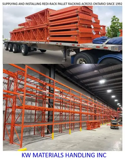 NEW REDI-RACK PALLET RACKING IN STOCK. ONTARIO INDUSTRIAL IS ONTARIO'S # 1 SOURCE FOR REDI-RACK PALL...