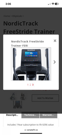 NordicTrack FreeStride Trainer Elliptical