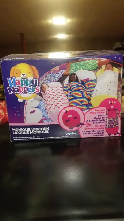 This Happy Nappers Monique Unicorn is a cuddly and fun sleeping bag and pillow in one, perfect for k...