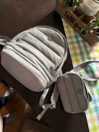 Lululemon - Wonderpuff backpack with belt bag.  Grey 