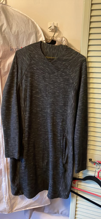 Dark gray Prana brand dress with zippered pockets