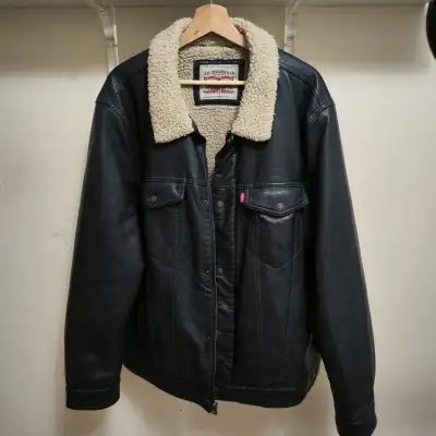 Levis Leather Sherpa Trucker Jacket Faux - MENS 2XL, View more