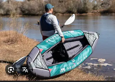 Selling a brand new never opened Aqua Marina LAXO 285 inflatable Kayak package. Dimensions 9.4”x35”...