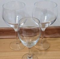 3 Wine Glasses (2 Large and 1 Small)