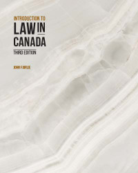 Introduction to Law in Canada 3rd Edition 9781774623381