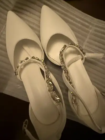white bridal shoes , View more