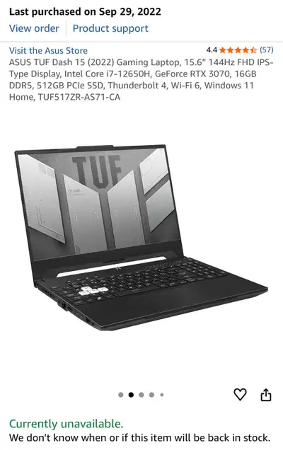 ASUS TUF Dash 15 (2022) – RTX 3070, View more