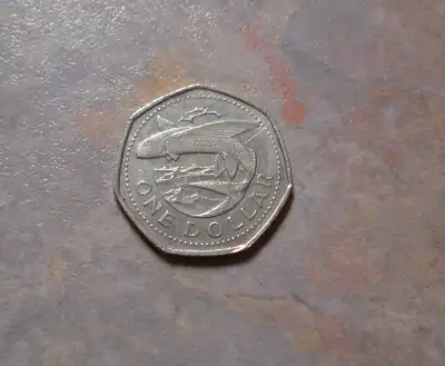 Barbados $1 dollar coin 1994 Pick up in the town of St Anne. See my other ads for more coins!
