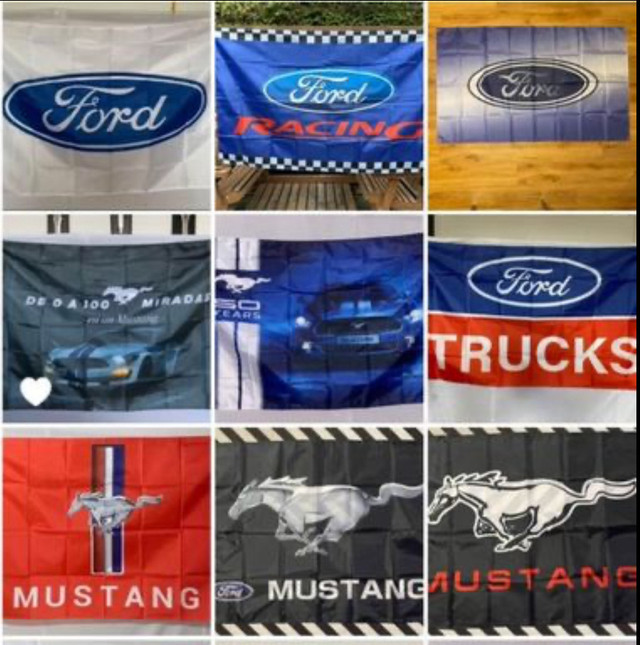 9 drapeaux d’auto ( Ford ) ( mustang ) ( truck ) ( Racing ) dans Décoration intérieure et accessoires  à Saguenay