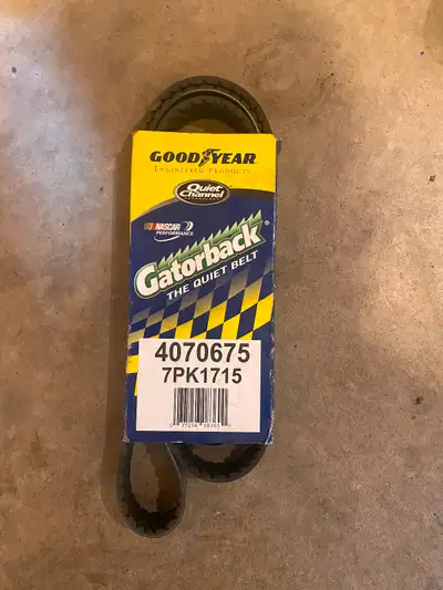 New serpentine belt for a Honda or Acura. 7PK1715 model number.