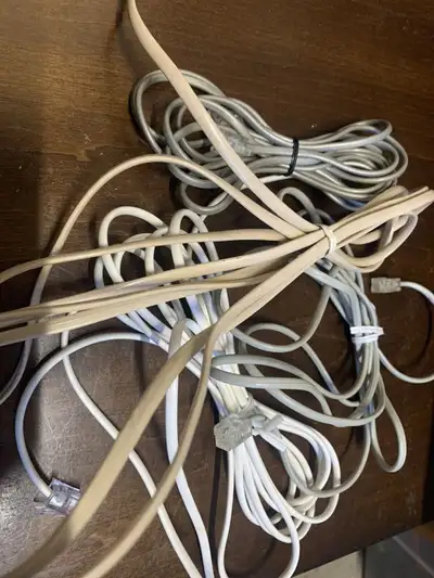5 Telephone Line Cords/ cables 6 feet each, View more