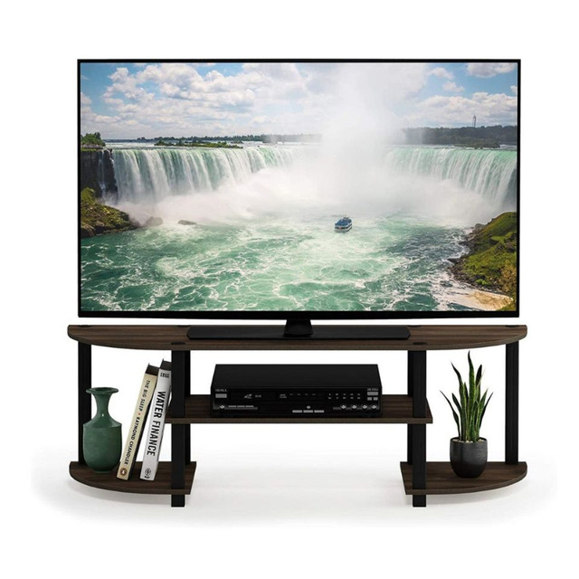 New 47" Walnut/Black TV Stand - Composite Wood & PVC Tube Poles in TV Tables & Entertainment Units in North Bay - Image 4