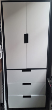 Like New White and Black Armoire