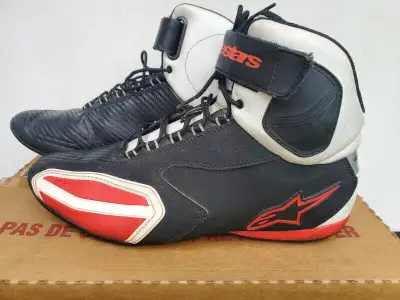 Alpinestars Motorcycle Riding Boots Size 10.5 USA White Black, View more