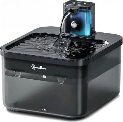 DownyPaws Cat Water Fountain Wireless, 4000 mAh Battery Operated Automatic Pet Water Fountain with F...