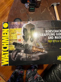 Rorschach Grappling Gun and Mask. Prop Replica set