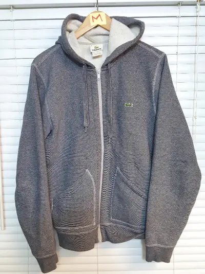 Lacoste Zip Up Sweater Hoodie Grey - Mens Medium, View more