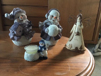Christmas Ornaments 3 Snowman / 1 Angel