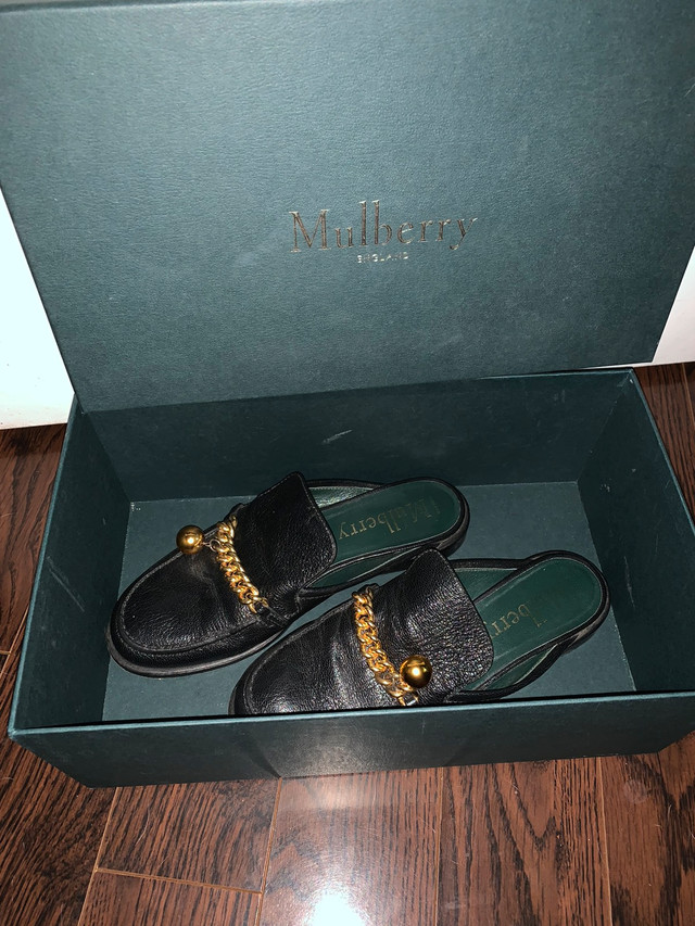 Authentic Mulberry Cambridge Chain Open-Back Leather Loafer #36 in Other in Markham / York Region - Image 3