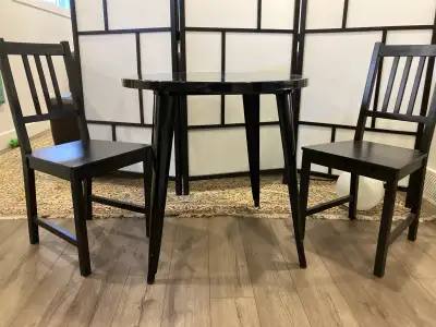 cafe table and two chairs, View more