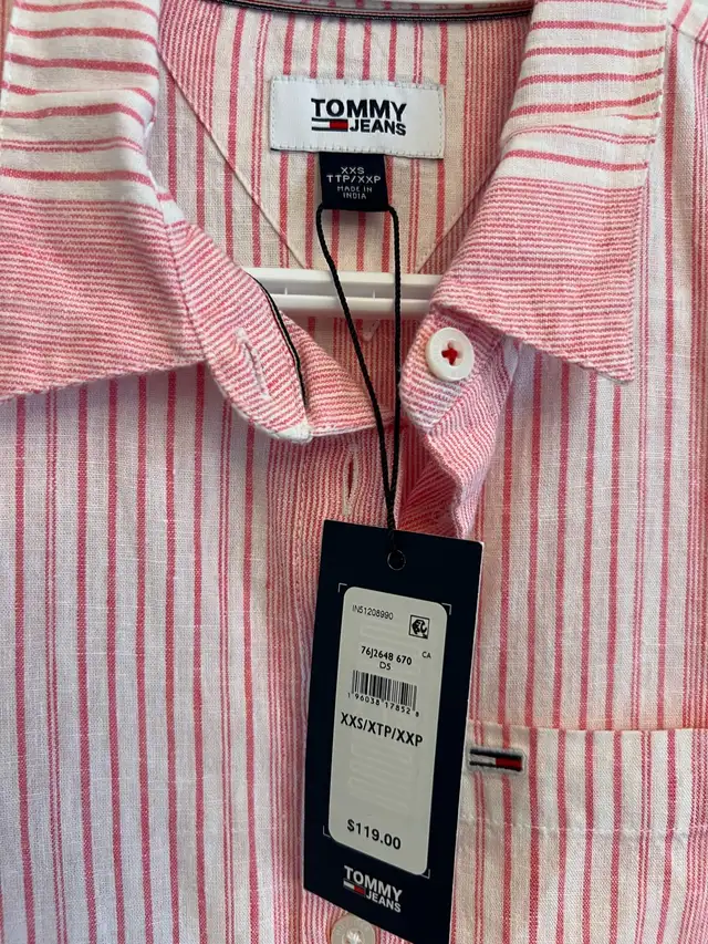 Tommy Hilfiger linen shirt dress XXS NWT (oversized) in Women's - Dresses & Skirts in Markham / York Region - Image 3
