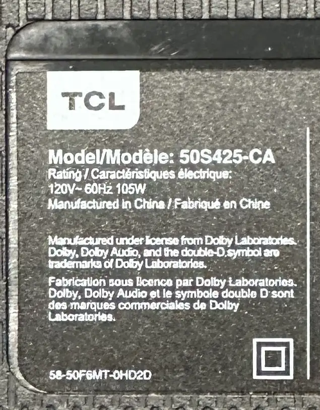 TV Parts TCL Roku 50S425-CA in Video & TV Accessories in City of Toronto - Image 3