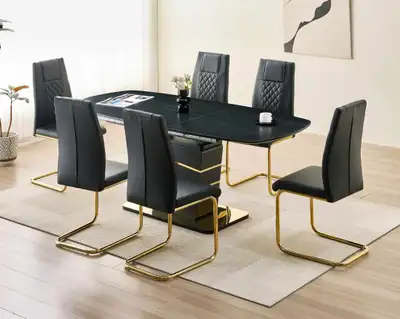 Marble Dining Set 6 Chairs & Table - Free Delivery, View more
