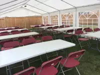 LONG WEEKEND SALE: Party tents, tables, chairs for rent
