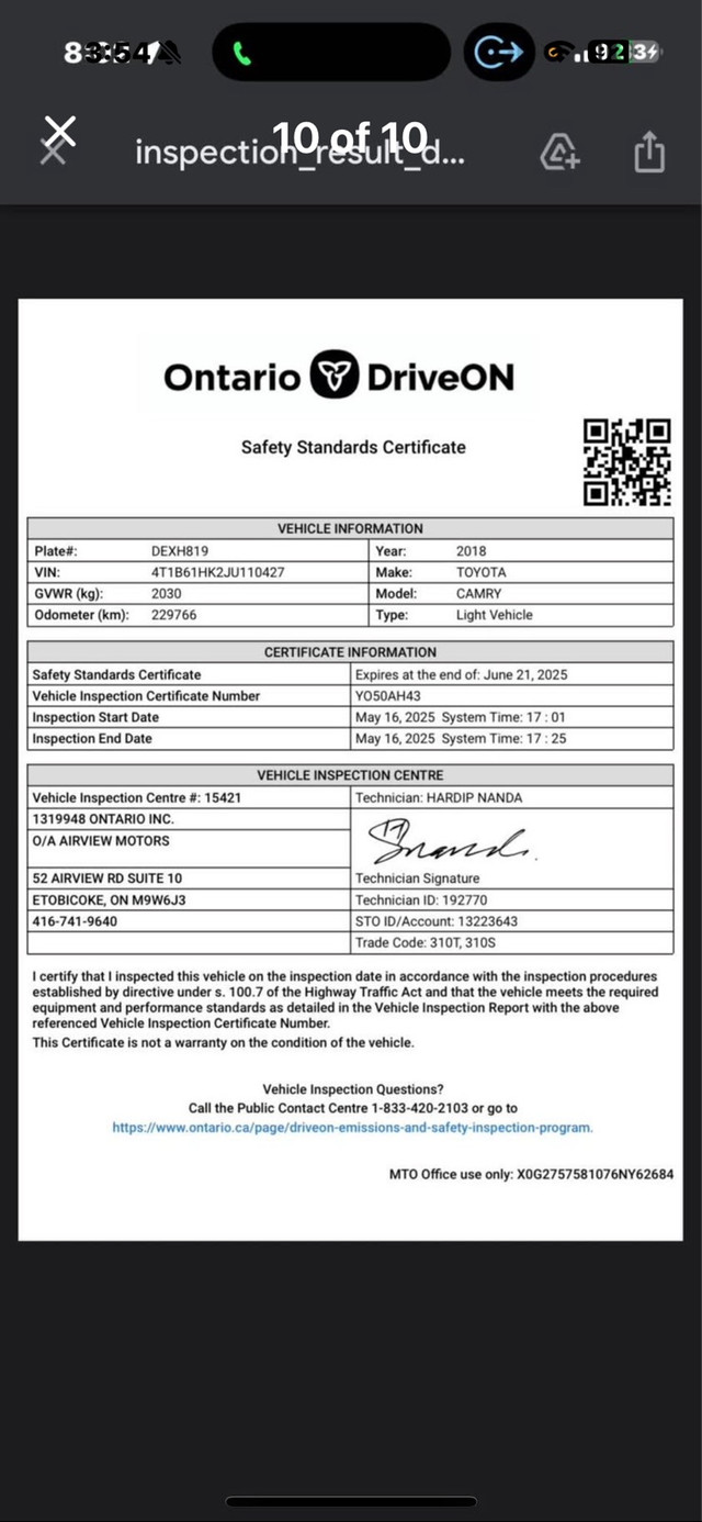 Toyota Camry XSE comes with safety 2018 black no accident clean in Cars & Trucks in Mississauga / Peel Region - Image 3