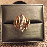 Large Statement Ring Yellow + Rose 10k Solid Gold Certified